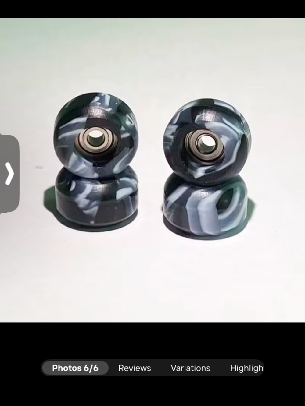 Marbled Black & White Skateboard Wheels - Set of 4